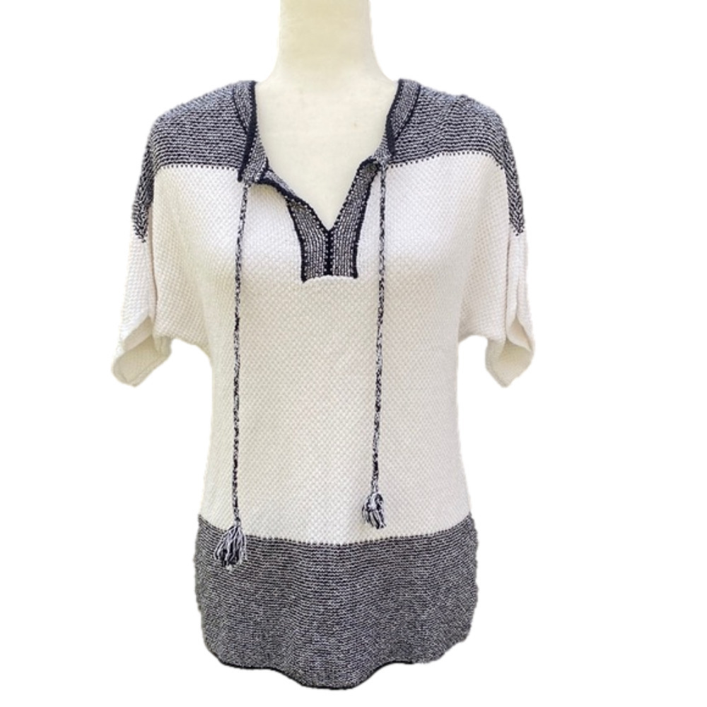 Christopher & Banks Knitted White/Black shirt